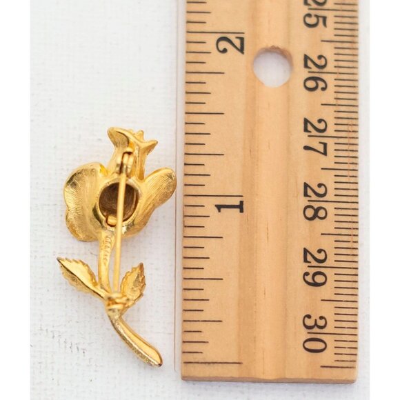 Vintage Elegant Little Rose Brooch - T12 - Picture 2 of 2